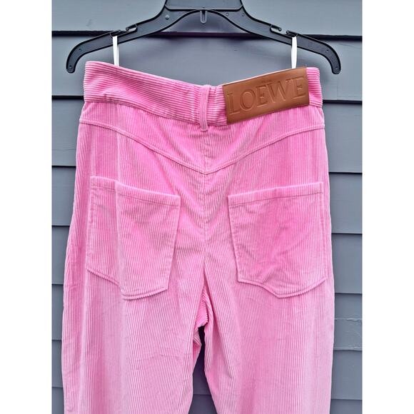 NWOT LOEWE Anagram Baggy Corduroy Trouser Candy Pink 40 8 - Picture 12 of 14